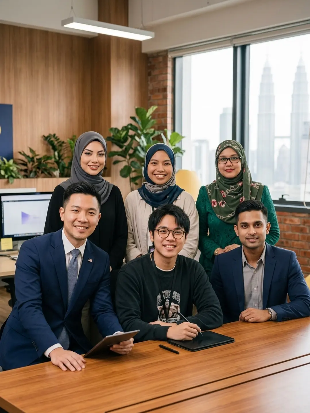 The myBots AI team in the office